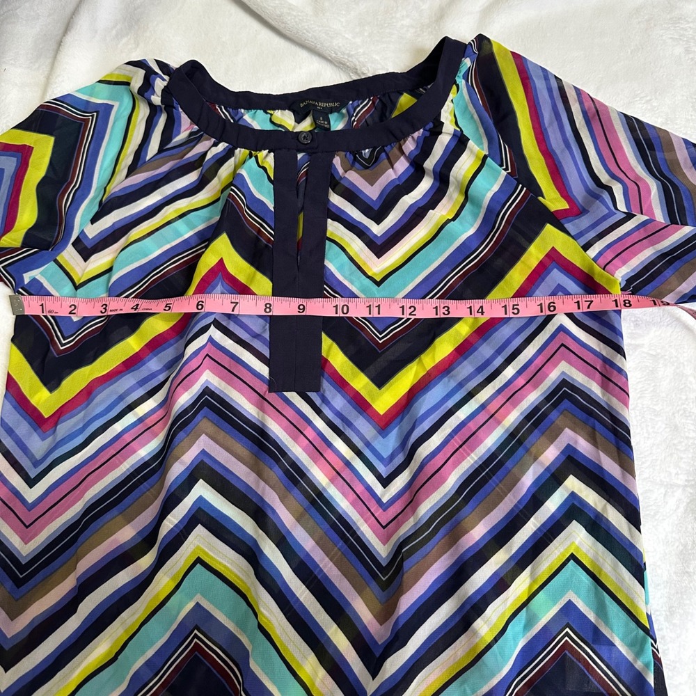 Women's‎ colorful Banana Republic sheer Blouse Size S - Picture 5 of 11
